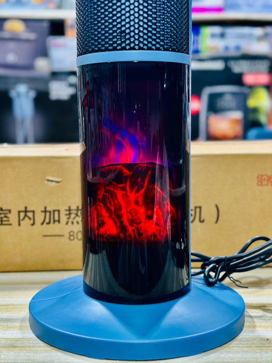 Tower Heater with Flame Effect - Indoor Space Heater