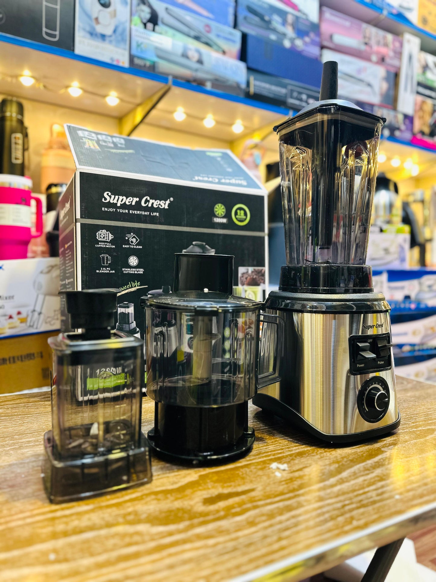 Super Crest 3-in-1 Kitchen Appliance Set - Blender, Food Processor & Coffee Grinder